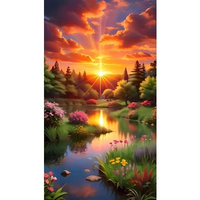 Norimpex diamantové malování Krajina v zapadajícím slunci 40 x 30 cm – Sleviste.cz