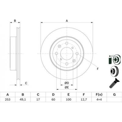 BOSCH Brzdový kotouč 0 986 479 E75