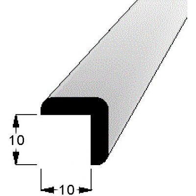 Rohová lišta č.102 - 10 mm x 10 mm, 3 oblé hrany " L", smrková, ŠL1010B – Zboží Mobilmania