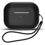 Hurtel silikonové pouzdro pro AirPods 1 / AirPods 2 + šňůrka na zápěstí - černé 5907769356193 – Zboží Živě