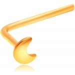 Šperky Eshop piercing do nosu ze žlutého zlata se srpkem měsíce kolmo zahnutý S2GG207.08 – Hledejceny.cz
