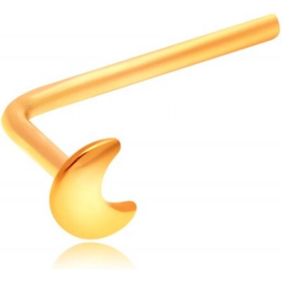 Šperky Eshop piercing do nosu ze žlutého zlata se srpkem měsíce kolmo zahnutý S2GG207.08 – Hledejceny.cz