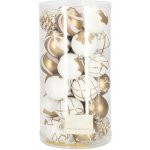 SPRINGOS Vánoční baňky zlato-bílé mix 6cm sada 30ks CA0865-XG – Zboží Dáma