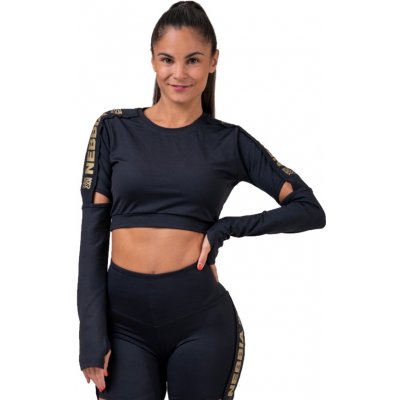 Nebbia Honey Bunny crop top s dlouhým rukávem 821 black – Zboží Mobilmania