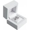 Dárková krabička Šperky4U Dřevěná dárková krabička na zásnubní prsten bílá - KR0138-WH