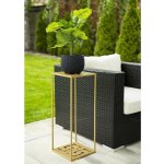 DekorStyle Stojan na květiny Loftstyle 60 cm zlatý – Zbozi.Blesk.cz