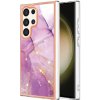 Pouzdro a kryt na mobilní telefon Samsung PROTEMIO 69217 IMD MARBLE Ochranný kryt pre Samsung Galaxy S24 Ultra 5G PURPLE