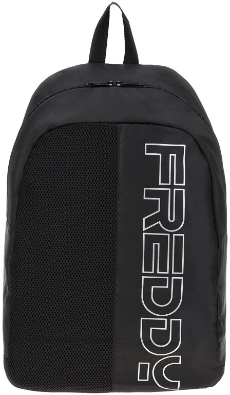 FREDDY-Black nylon backpack with maxi-logo-Black Černá 25 l