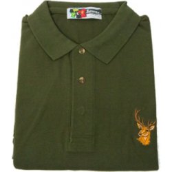 Košile E-myslivost Lovecká polokošile krátký rukáv jelen hlava