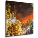 Skleněný obraz 1D - 50 x 50 cm - death of Pompeii, a reproduction of a painting by Karl Bryullov, the last day of Pompeii smrt Pompejí, reprodukce obrazu Karla Bryullova – Sleviste.cz