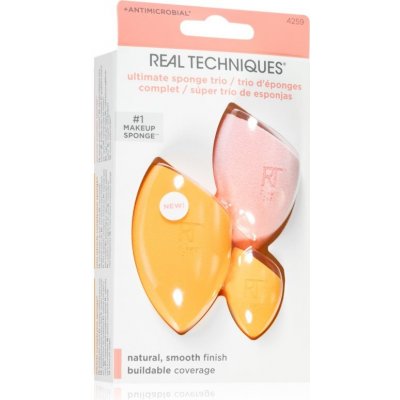 Real Techniques Ultimate Sponge Trio Miracle Complexion houbička na tekutý make-up 1 ks + Mini Miracle Complexion houbička na tekutý make-up mini 1 ks + Miracle Powder houbička na pudr 1 ks – Zboží Dáma