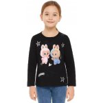 Kugo dívčí tričko s obrázkem a dlouhým rukávem Tmavě modrá – Zboží Dáma