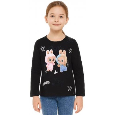 Kugo dívčí tričko s obrázkem a dlouhým rukávem Tmavě modrá – Zboží Dáma