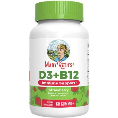 MaryRuth's D3 + B12 Gummies 60 Gumových bonbónů jahoda – Hledejceny.cz