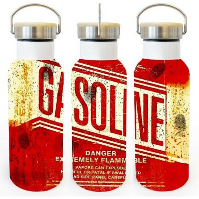 Canvas termoska s bambusovým víčkem Gasoline 500 ml Bílá – Hledejceny.cz