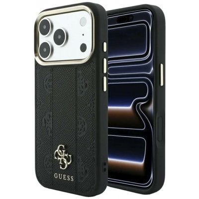 Guess kryt Stripe Peony 4G Logo MagSafe pro iPhone 18 Pro Max/iPhone 17 Pro Max černý – Zboží Mobilmania