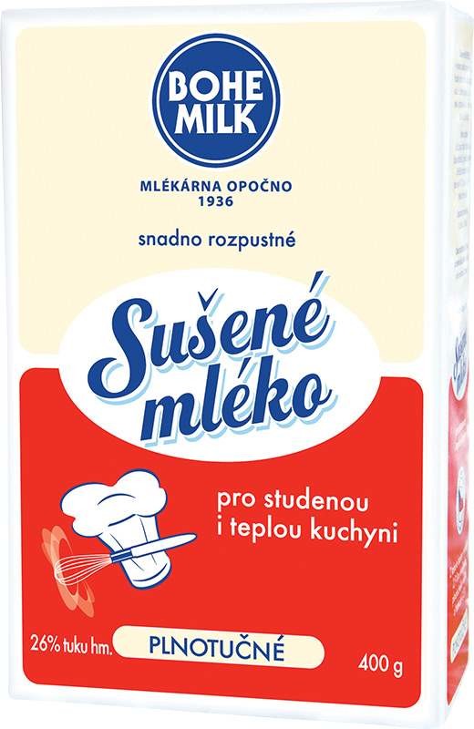 Bohemilk, Sušené mléko plnotučné 400 g od 135 Kč - Heureka.cz