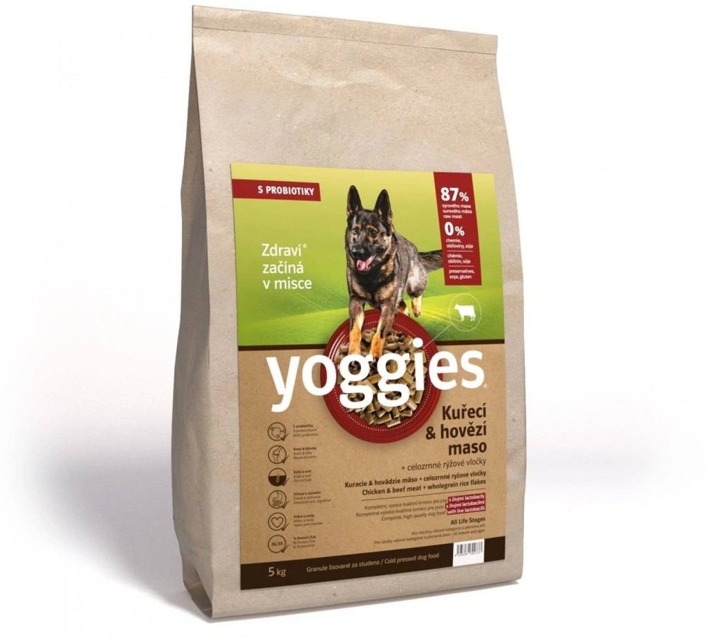 Yoggies granule lisované za studena s probiotiky Kuřecí & hovězí maso 5 kg