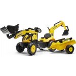 FALK Šlapací traktor Komatsu s nakladačem rypadlem a vlečkou – Hledejceny.cz