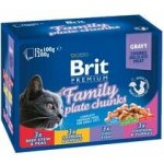 Brit Premium Cat Family Platé kuře hovězí losos krůta 12 x 100 g – Hledejceny.cz