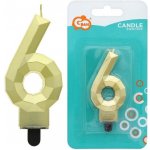 GoDan Dortová svíčka číslice Zlatý diamant číslo: 0 – Zboží Dáma