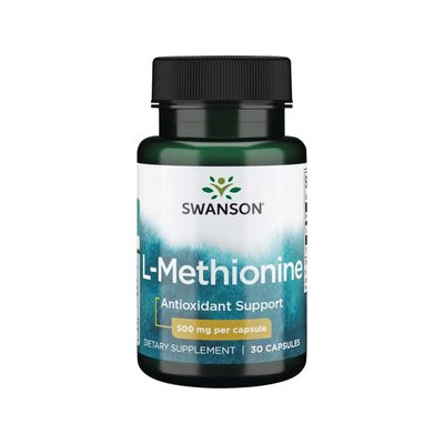 Swanson 100% Pure L-Methionine 30 kapslí 500 mg