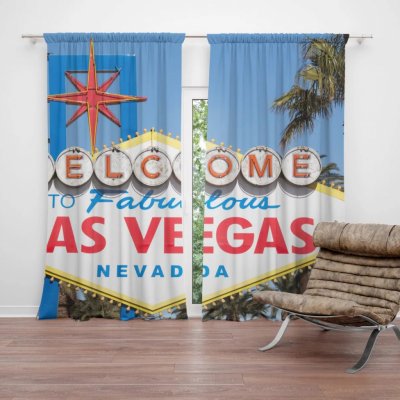 Závěsy Welcome to Las Vegas: 2 ks - 140x250 cm - Sablio – Hledejceny.cz
