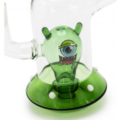 GRACE GLASS Skleněný bong s perkolací Green Alien 18cm – Zboží Mobilmania