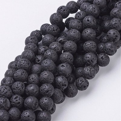 Láva černá 8 mm (návlek 44 - 46 korálků) – HobbyKompas.cz