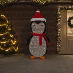 vidaXL Dekorativní vánoční tučňák s LED luxusní tkanina 180 cm – Sleviste.cz