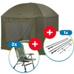 Mivardi Session Umbrella XL + Sada Stabilizačních Tyčí + 2xKřeslo Mivardi Quattro – Zboží Dáma