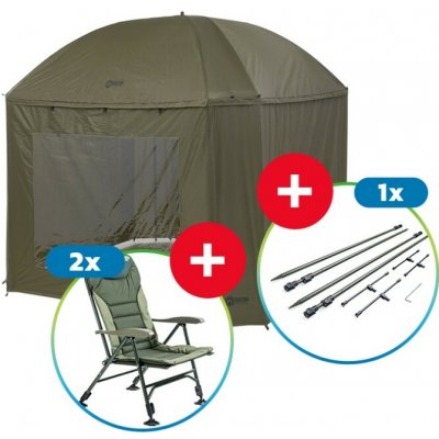 Mivardi Session Umbrella XL + Sada Stabilizačních Tyčí + 2xKřeslo Mivardi Quattro – Zboží Dáma