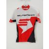Cyklistický dres Superior Race krátký rukáv bílá/červená dámský