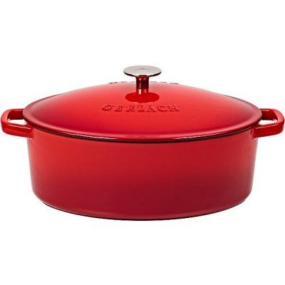 Gerlach Litinový hrnec s pokl. NATUR 31 cm 5,5 l oválný červený – Zboží Dáma