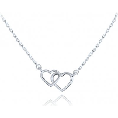 Minet Zlatý náhrdelník z bílého zlata se srdíčky JMG0244WSN48 – Zbozi.Blesk.cz