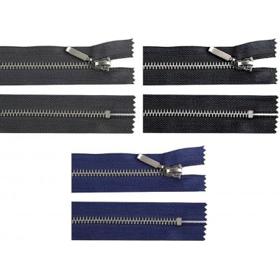Kovový / mosazný zip šíře 6 mm délka 16 cm (jeansový) - 330 modrá tmavá – Hledejceny.cz