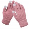 Zimní rukavice pletené růžové