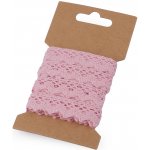 Bavlněná krajka paličkovaná šíře 15 mm Varianta: 31 růžová sv., Balení: 1 karta – Zboží Mobilmania