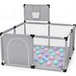 Real Garden Dětské hřiště se suchým bazénem 126 × 126 cm, košem a 30 míčky – Hledejceny.cz