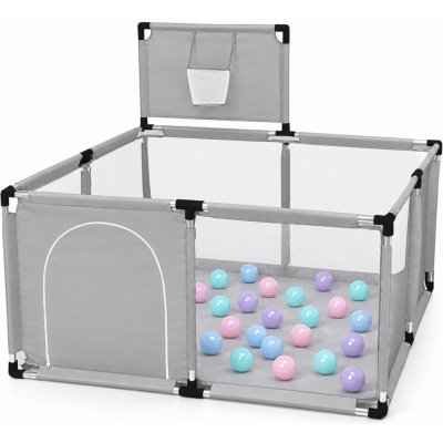 Real Garden Dětské hřiště se suchým bazénem 126 × 126 cm, košem a 30 míčky – Hledejceny.cz