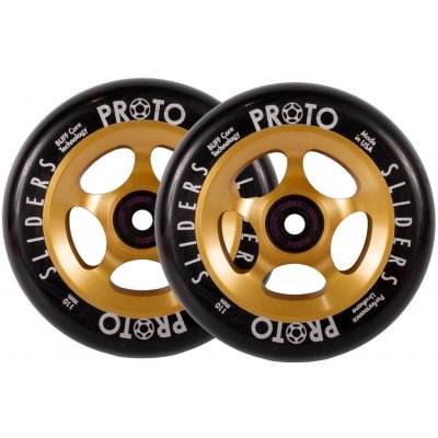 Proto Spoked Sliders 110mm Black On Gold 2 ks – Sleviste.cz
