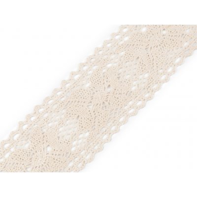 Bavlněná krajka / vsadka paličkovaná šíře 55 mm Balení: 13.5 m, Varianta: 2 béžová světlá – Zbozi.Blesk.cz