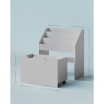 SONGMICS Dětský regál na knihy, regál na hračky, se 3 policemi a kolečky, holubičí šeď – Sleviste.cz