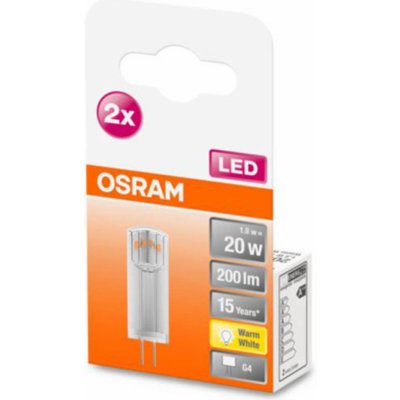 Osram LED s paticí G4 1,8 W 2 700 K čirá 2 balení 4058075449800 – Zbozi.Blesk.cz