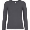 Dámská Trička B&C bavlněné bezešvé triko s dlouhým rukávem 190 g m šedá tmavá