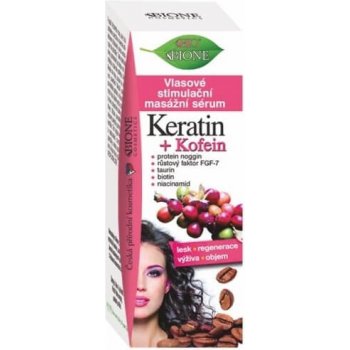 Bione Cosmetics Keratin + Kofein vlasové stimulační masážní sérum 215 ml