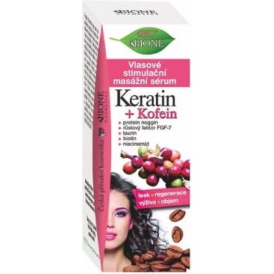 Bione Cosmetics Keratin + Kofein vlasové stimulační masážní sérum 215 ml – Hledejceny.cz