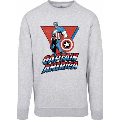 Captain America Crewneck Hudební tričko s dlouhým rukávem – Zboží Mobilmania