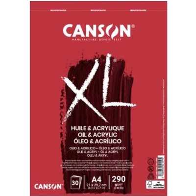 Canson Papír na olej a akryl XL Oil & Acrylic blok A4 290 g 30 listů kroužek