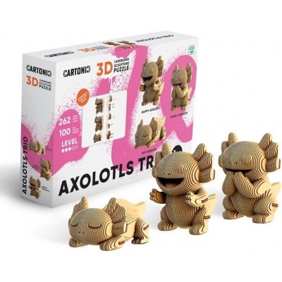 Cartonic 3D puzzle AXOLOTLS TRIO 3v1, 262 ks – Zboží Dáma